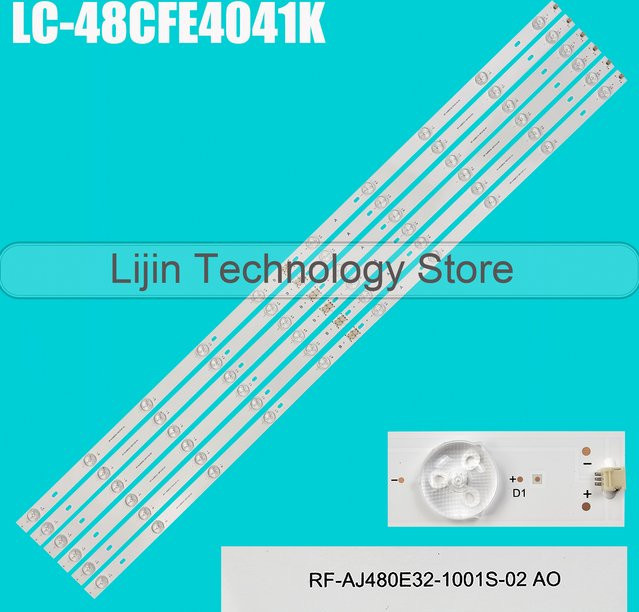 LED-Streifen in Weiß aus Kunststoff für RF-AJ480E32-1001S-02 A0 LC-48CFG6001K LC-48CFE4042E LSC480HN08 LC-48CFE4041K - Bild 1