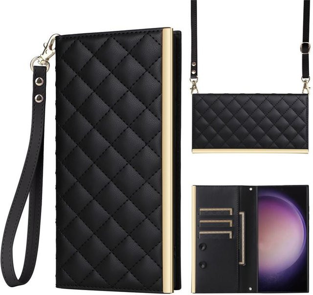 Samsung Crossbody Leder Geldbörse mit Kartenfach und Handy Hülle inklusive Lanyard für Galaxy S25 Edge S24 Plus S23 FE S22 Ultra S21 S20 S10 S25 FE in verschiedenen Farben - Bild 1