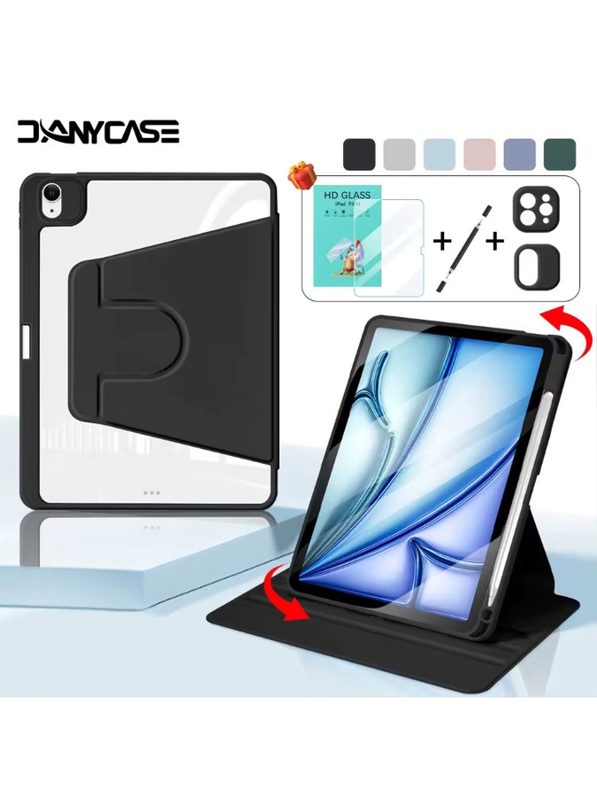 DANYCASE iPad Hülle mit Displayschutz und Stylus-Stift für iPad Air 11 M2 M3 M4 und iPad Air 10.9 Air 4 10 in Schwarz oder Pink - Bild 6