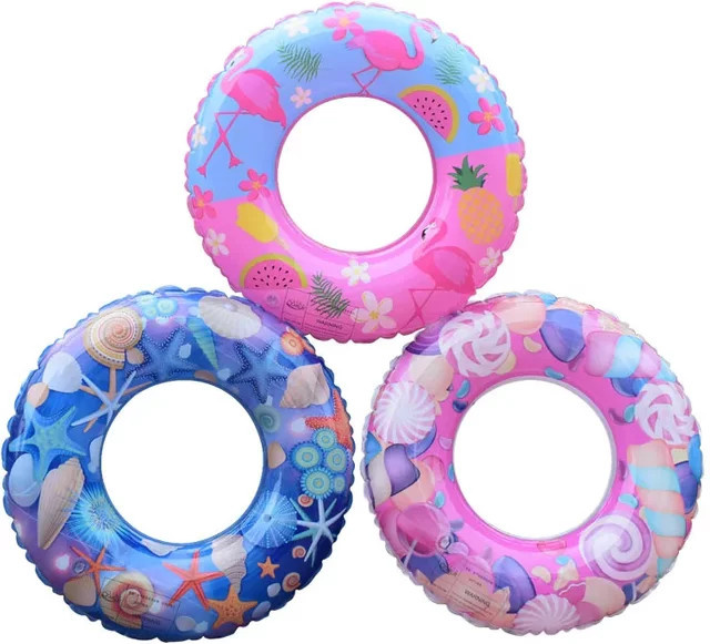 Aufblasbarer Schwimmring mit Cartoon-Flamingo-Motiv von CatXaa in Rosa und Mehrfarbig für Kinder und Erwachsene - Bild 1
