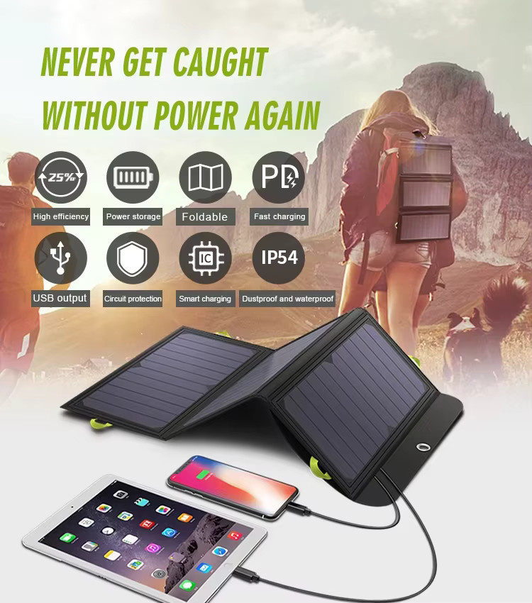 ALLPOWERS faltbares Solarpanel 21 W, tragbares Solarladegerät in Schwarz für Outdoor, Camping und Wandern - Bild 2