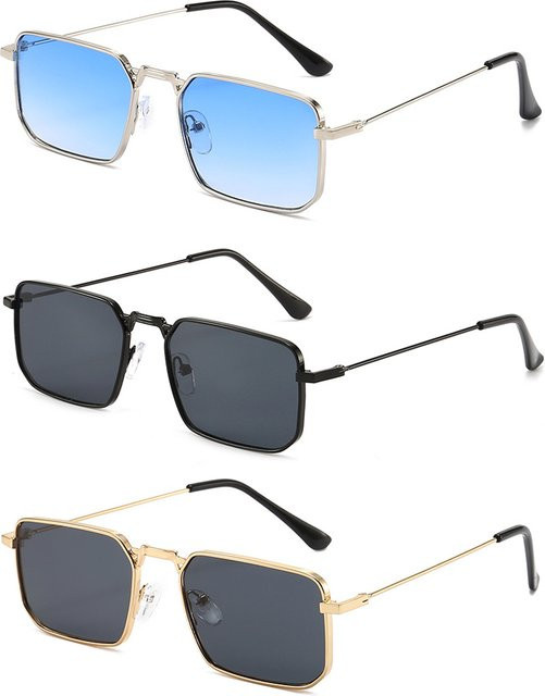 Sonnenbrille Rechteck, Metall, Vollrand, Unisex - Bild 1