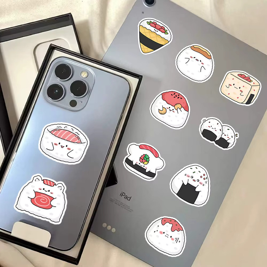 60 Stück Japanische Sushi Aufkleber im Cartoon-Design von BulingBulingStickers Shop, Mehrfarbig - Bild 3