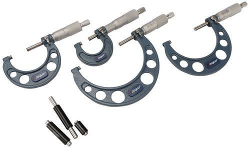 Dasqua 4111-8210 4-teiliges Außenmikrometer-Set in Silber mit 0 - 100mm Messbereich und 0.01mm Ablesung - Bild 1