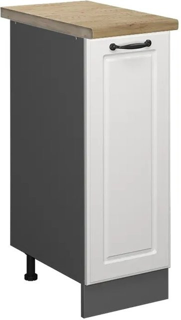 Vicco Apothekerschrank R-Line Landhaus Stil in Weiß und Anthrazit mit Eiche Optik, Breite: 30 cm, Höhe: 81,6 cm, Tiefe: 60 cm - Bild 1