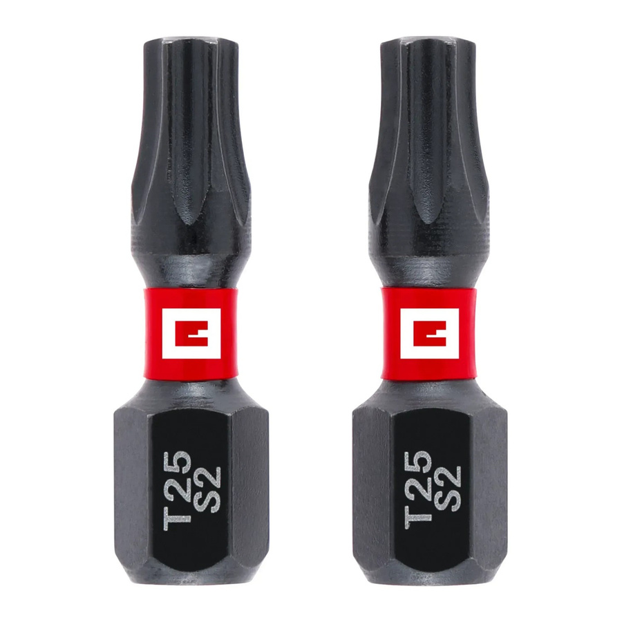 Einhell Impact Bit-Set 2-teilig T25 in Rot/Schwarz aus Stahl, Länge: 25 mm - Bild 2