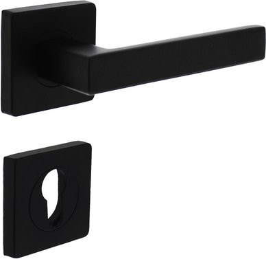 Intersteel Türdrücker Hera in Schwarz Matt aus Zink, B/H: 55 x 55 mm, PZ-Rosetten - Bild 1