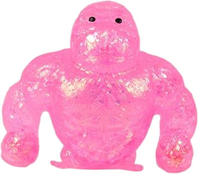 BC Pet Supplies Fidget Gorilla Quetschspielzeug, Glitzer Gummitier, rosa - Bild 1
