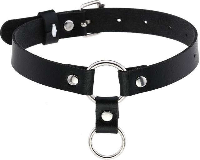 DIEZI Halskette, Leder, Schwarz, Damen, Vintage - Bild 1