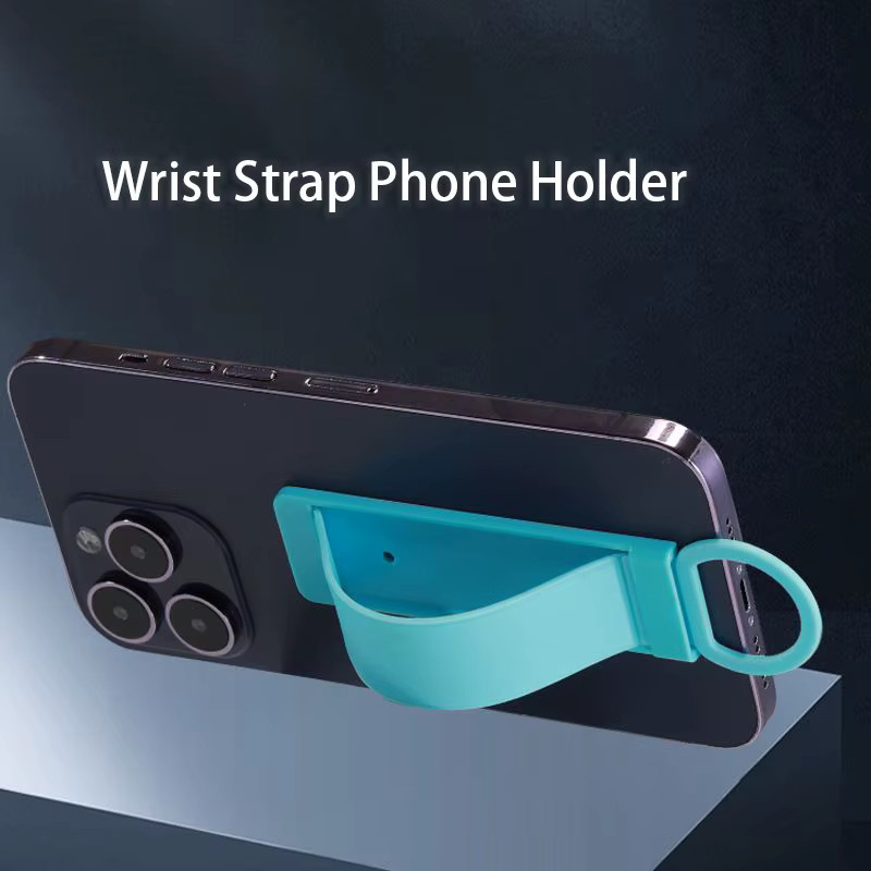 WSSHE Handy Ständer Handgelenk Band mit Finger Grip und Push-Back Aufkleber in Schwarz für Xiaomi, Samsung und iPhone - Bild 3