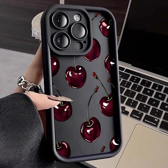 Stoßfeste Handyhülle Luxus Dunkelkirsche für Apple iPhone Modelle in Rot und Multicolour - Bild 1