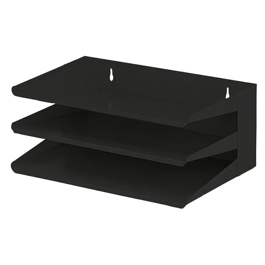 PROREGAL Sortierregal aus Metall mit 3 Fächern für DIN A4-Format, Schwarz, H x B x T: 16 x 38 x 25 cm - Bild 2