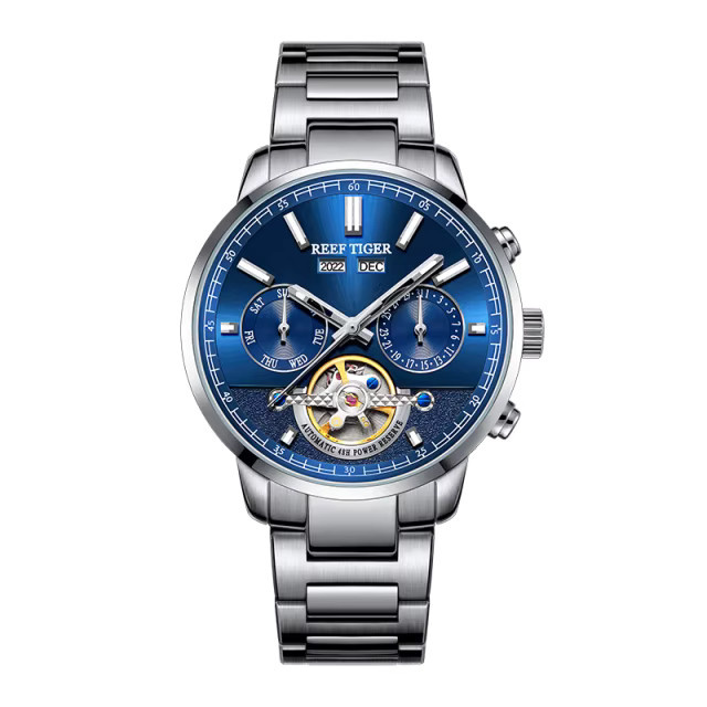 Reef Tiger Armbanduhr, Automatik, Edelstahl, 40,5 mm, Herren, Blau - Bild 2