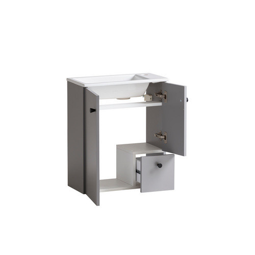 Schildmeyer Waschtisch Lugo aus Keramik in Grau, B/H: 50 x 60 cm - Bild 2