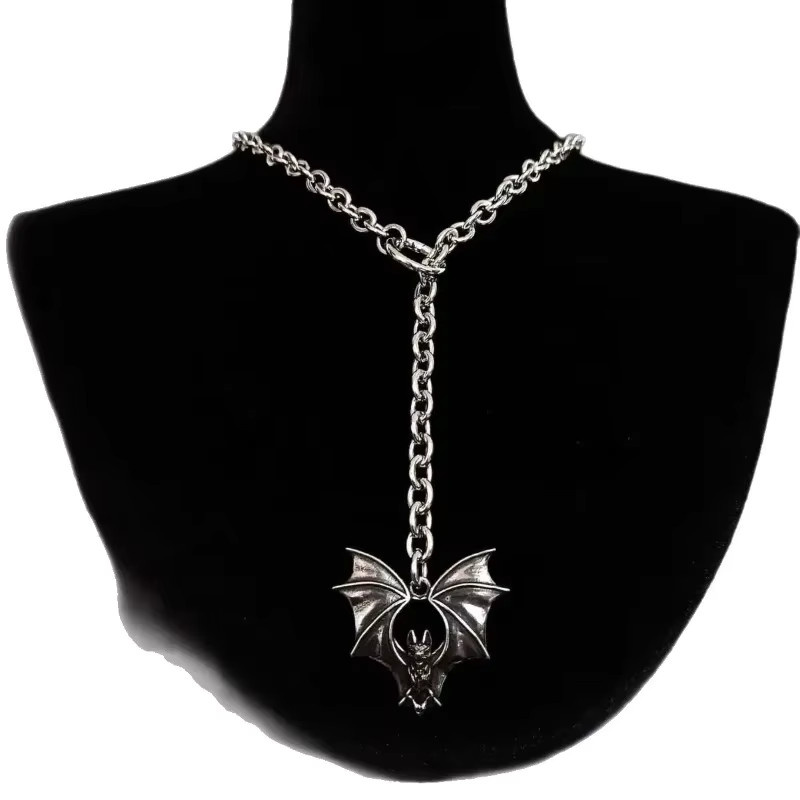 ZHIXUN Halskette, Fledermaus Anhänger, Silber, Unisex - Bild 2