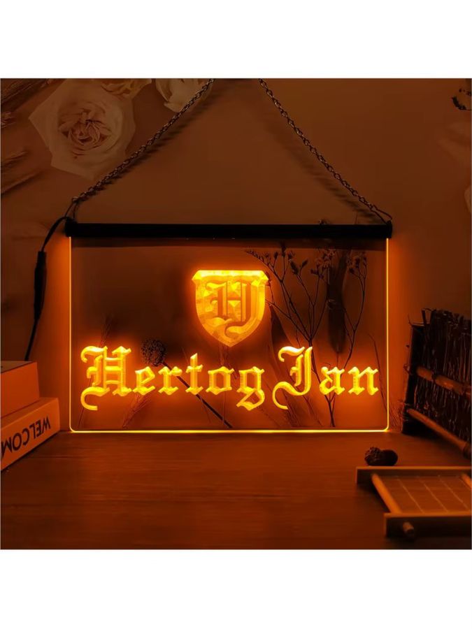 Hertog Jan LED Neon Schild Gelb mit 3D Schnitzerei für Home Decor und Wanddekoration - Bild 2