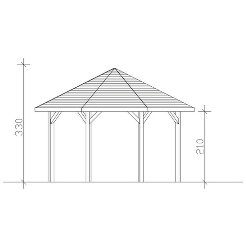 Skan Holz Pavillon Nice 2 aus Fichten-Leimholz in Beige, B/T/H: 484 x 330 x 484 cm - Bild 3