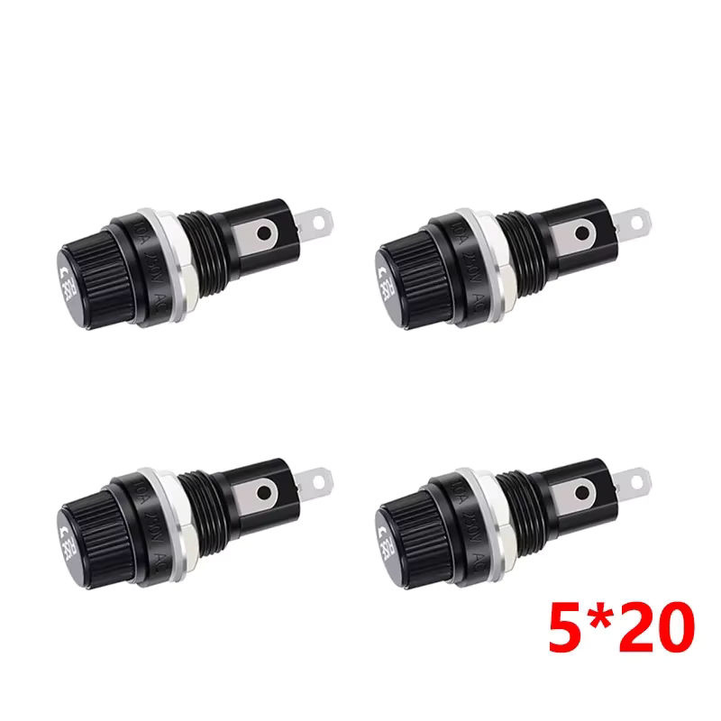 Glas Sicherungshalter für 5x20 mm und 6x30 mm Sicherungen, Schwarz, Panel Mount - Bild 4