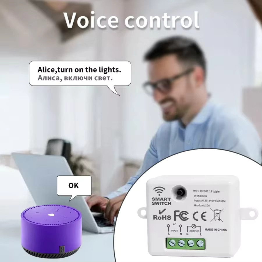 GGBEE Tuya Smart Home WiFi Lichtschalter in Weiß mit App- und Sprachsteuerung für Google Home und Alexa - Bild 2