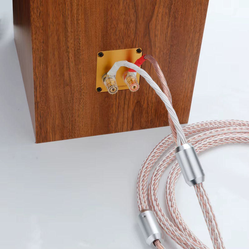 Preffair 12TC High-End Lautsprecherkabel aus 7N OCC Kupfer-Bitdraht in Multicolour mit 2 Spatensteckern und 4 Bananensteckern für Audio-Verstärker - Bild 4