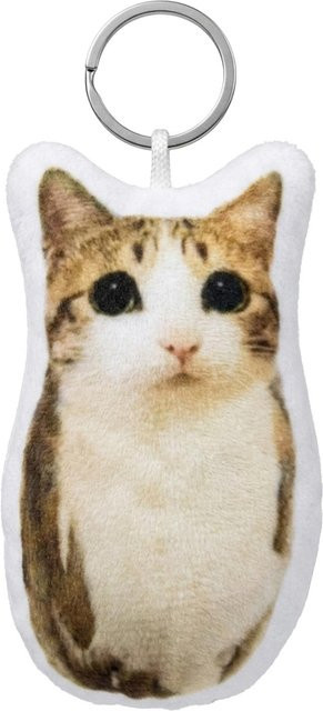 Meowl Plüsch-Schlüsselanhänger, Katzen Gesichtsdesign, mit Soundfunktion, beige, ab 3 Jahren - Bild 1