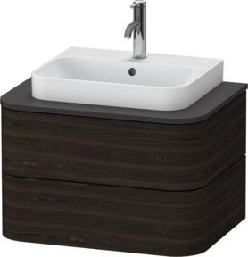 Duravit Waschtischunterschrank Happy D.2 Plus mit 2 Schubladen in Nussbaum gebürstet, B/T: 65 x 48 cm - Bild 1