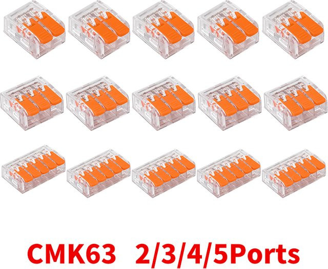 JINH Mini-Schnellhebel-Kabelverbinder elektrische Spleißklemmen transparente 1-in-Mehr-Out-Klemmenblöcke für 0,2–4 mm² - Bild 1