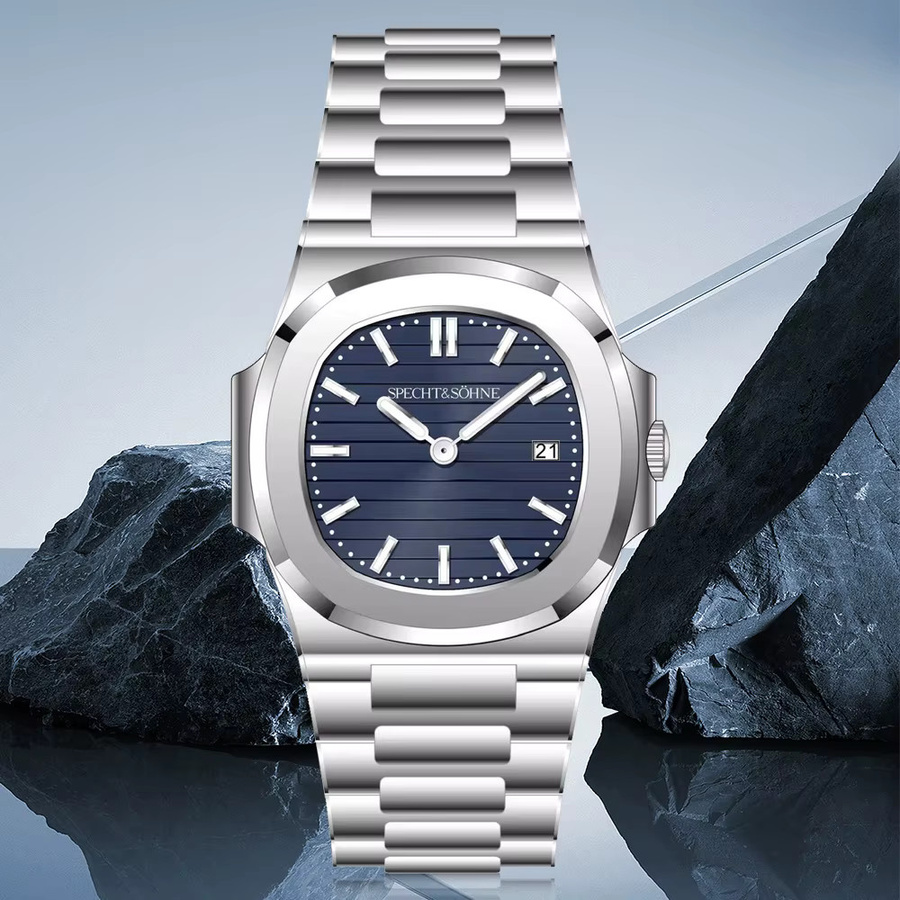 Specht & Söhne Armbanduhr, Quarz, Edelstahl, Blau, 40 mm, Herren - Bild 7