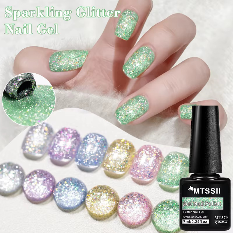 Mtssii Nagellack, Laser-Glitter-Pailletten-Gel, 7 ml, schimmernd - Bild 4