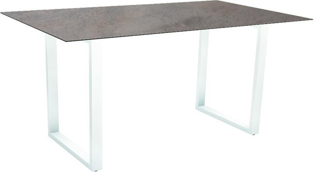 Stern Kufentisch Silverstar 2.0 aus Aluminium in Weiß mit HPL Tischplatte Dekor Smoky, B: 160 cm, T: 90 cm, H: 73,5 cm - Bild 1