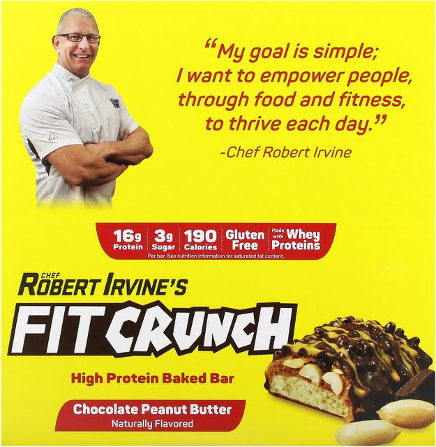 FITCRUNCH High Protein Gebackene Riegel Schokolade Erdnussbutter 9 x 46 g - Bild 1