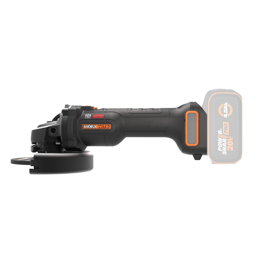 Worx Akku-Winkelschleifer PowerShare NITRO 20 V Solo, schwarz/orange, Durchmesser: 12,5 cm - Bild 3