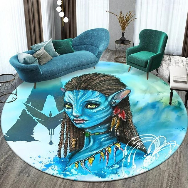 Runde Bodenmatte mit Avatar Aufdruck von Wucifang Jewelry, rutschfest und waschbar, Durchmesser: 40 cm, Mehrfarbig - Bild 1