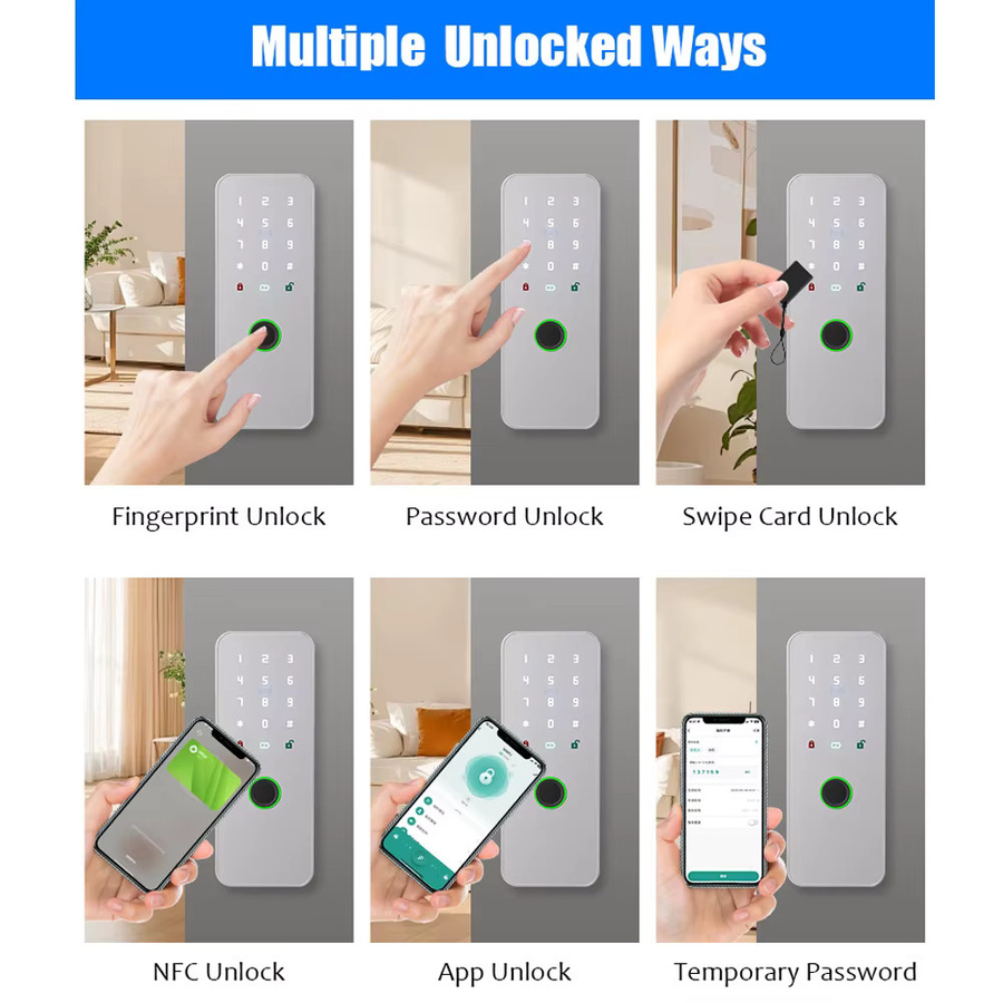 YiHESZ Smart Lock Wafu 026 mit Fingerabdruck, Passwort und 433 MHz Fernbedienung sowie Dual Motor und Backup Batteriesystem - Bild 4