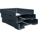 SIGEL Ablagekorb eyestyle für DIN A4, stapelbar, Anthrazit, B: 33,3 cm, T: 26,8 cm, H: 5,0 cm - Bild 2