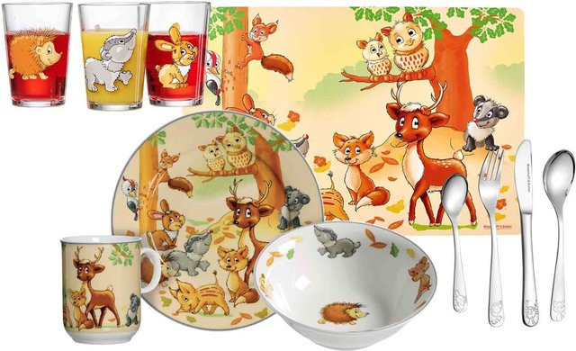 Ritzenhoff & Breker Kinderset Waldtiere aus Keramik, 11er Set, Multicolour - Bild 1