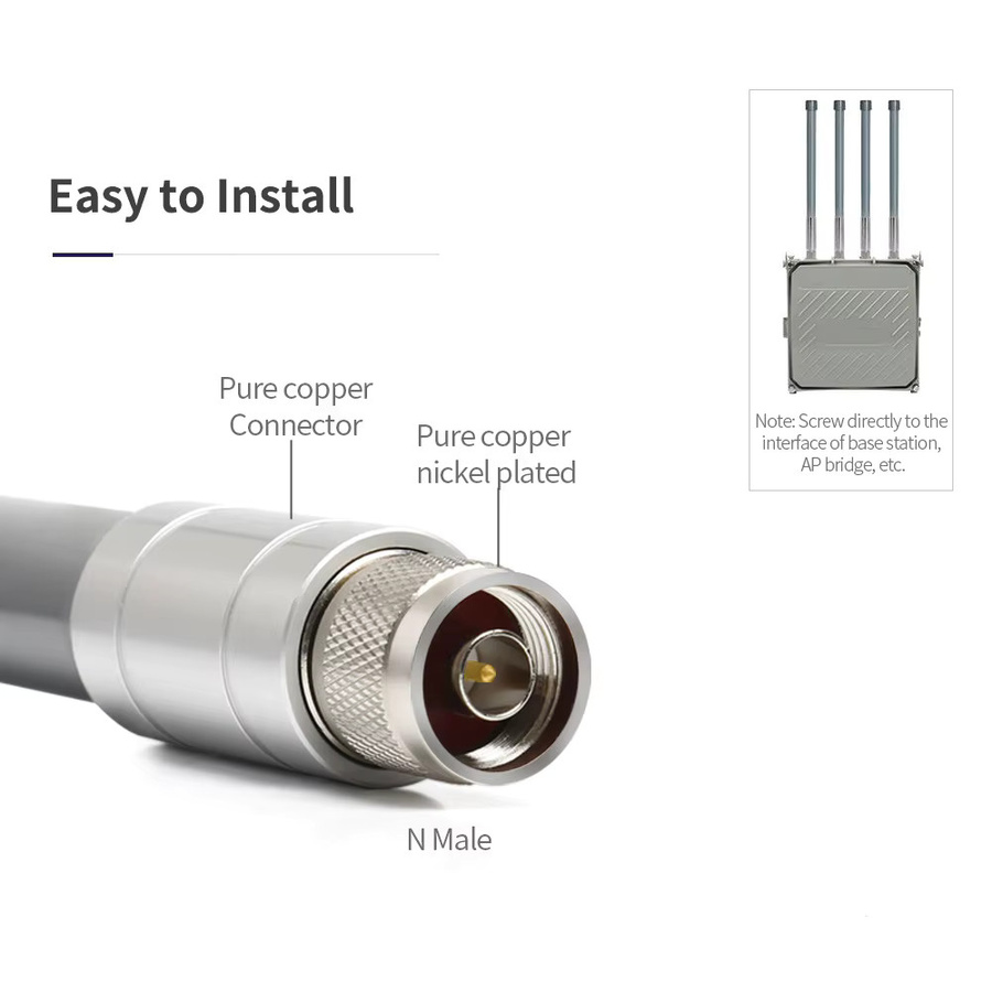 NOWEPOCH LoRa-Antenne für Helium Hotspot Miner, 868 MHz und 915 MHz, Omni-Richtcharakteristik, Outdoor Fiberglas, wasserdicht, N-Stecker, Höhe: 26 cm - Bild 4