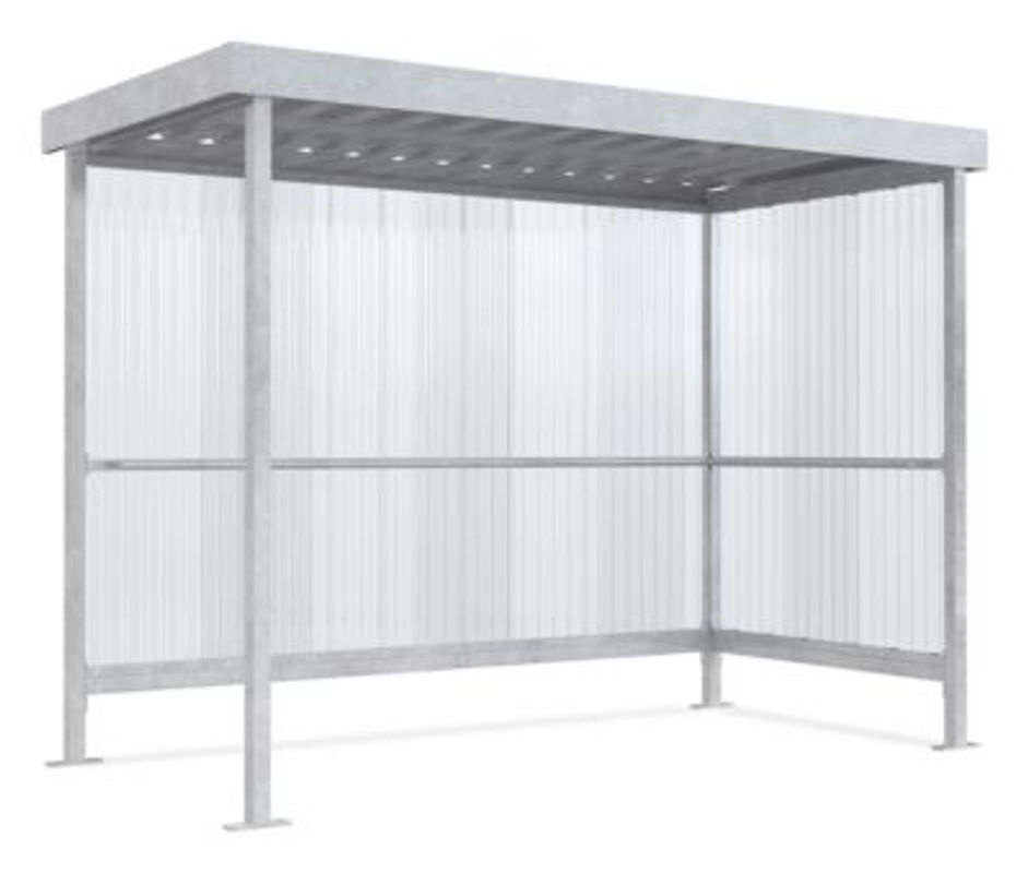 Raucherunterstand WSM Jena Maxi Outdoor für 4-5 Personen, verzinkt, Farbe: Silber, B/T/H: 296 x 158 x 236 cm - Bild 2