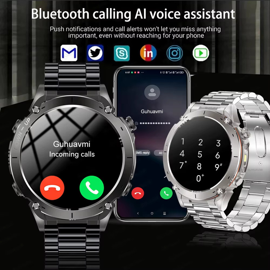 GUHUAVMI Y-101 GPS-Sport-Smartwatch in Silber und Orange mit Dualband-GNSS-Kompass, Höhenmesser und 10 ATM Wasserdichtigkeit in Militärqualität - Bild 5