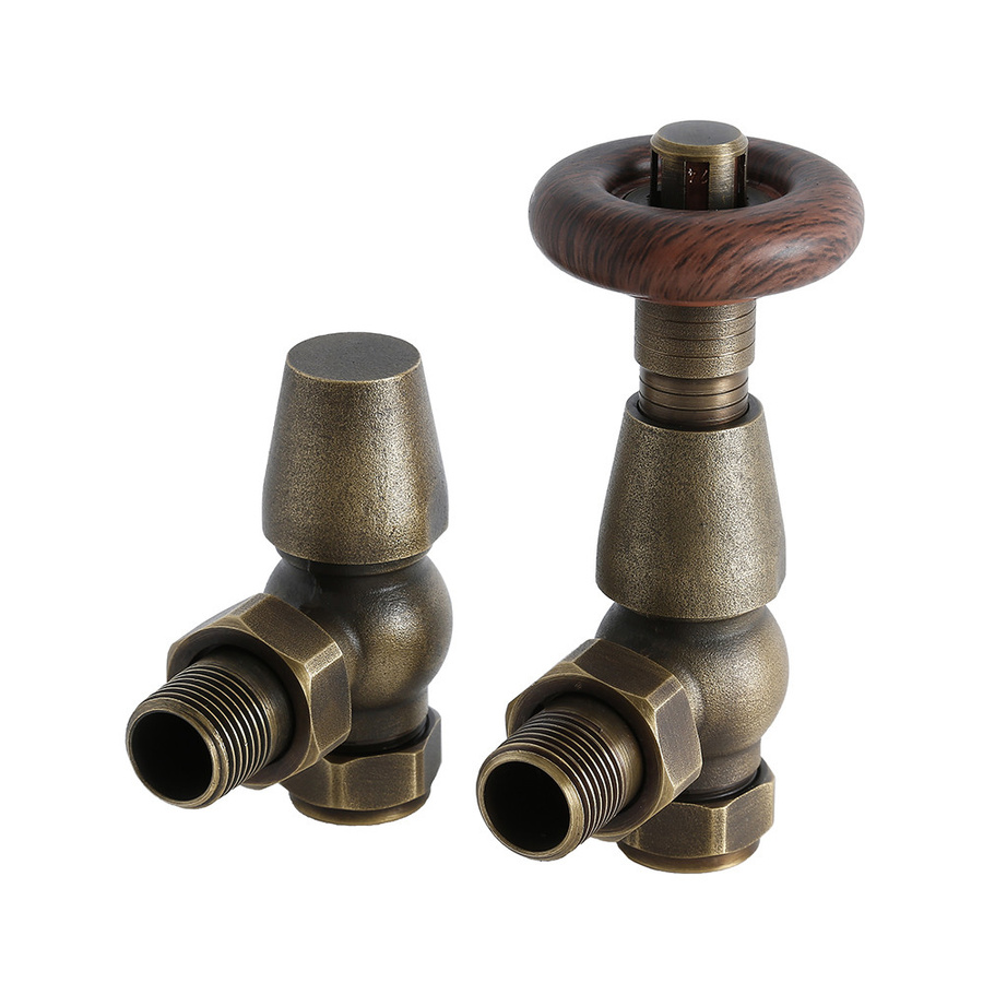Regent Winkelventile Klassisch Thermostatisch, Paar, Farbe: Braun - Bild 1