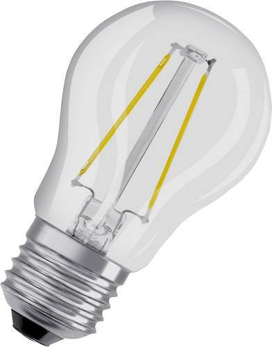 Osram LED Leuchtmittel E27 Tropfenform Warmweiß Transparent Glas mit sichtbarem Filament Durchmesser: 45 mm, Länge: 77 mm - Bild 1
