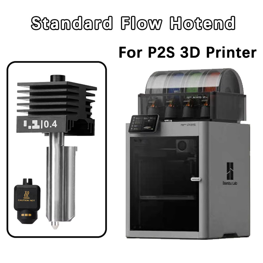 H2S Hotend für Bambu Lab H2D Druckkopf mit nicht abnehmbarer gehärteter Stahldüse für Bambu H2C, P2S, A1 und A1 mini (0,2mm, 0,4mm, 0,6mm, 0,8mm) - Bild 3