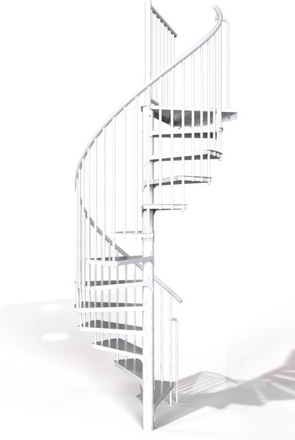 Minka Spindeltreppe Rondo Smart aus Stahl in Weiß, Durchmesser: 120 cm, für eine Raumhöhe bis 305 cm - Bild 1