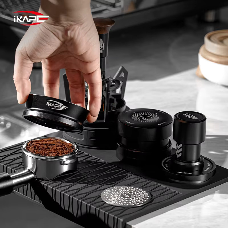 IKAPE 5-in-1 Espresso-Werkzeugset aus Edelstahl in Schwarz mit Tamper, Verteiler, WDT-Tool, Puck-Sieb und Dosiertrichter für 51mm, 54mm und 58mm - Bild 4