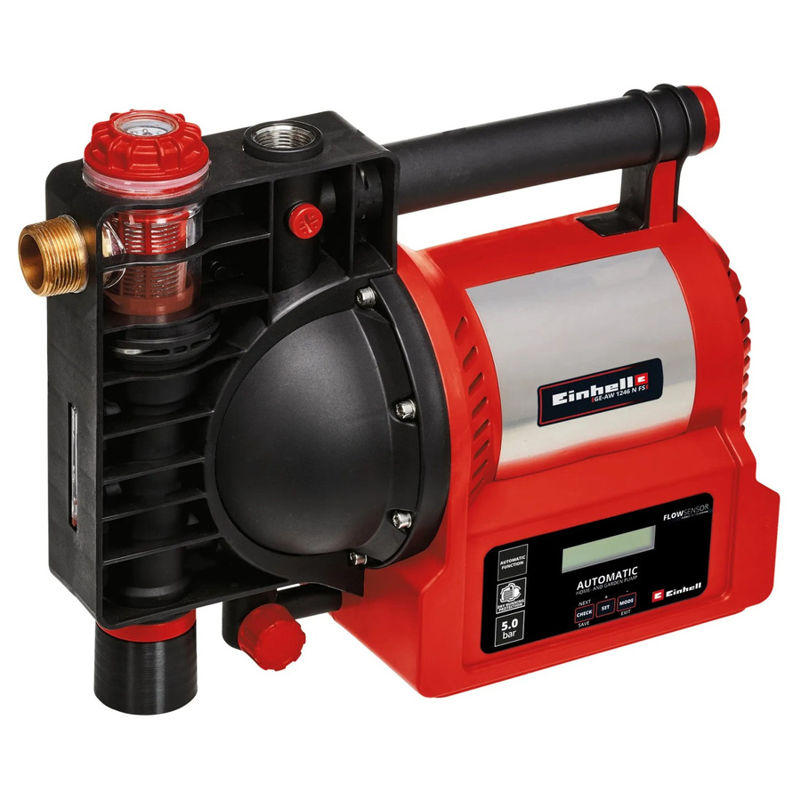 Einhell Hauswasserautomat GE-AW 1246 N FS in Rot mit 4600 l/h Förderleistung - Bild 2