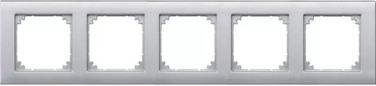Merten Rahmen 5-fach Aluminium in Silber und Grau für die Wandmontage - Bild 1