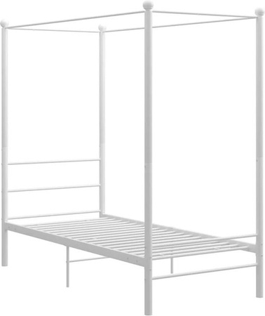 vidaXL Himmelbett aus Metall in Weiß mit Baldachin-Rahmen, B/T: 100 x 200 cm