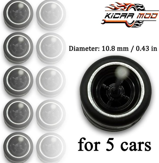 Hot Wheels Räder mit festen Gummireifen, 5-teiliges Set - Bild 1