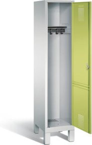 C+P Garderobenschrank Evolo aus Stahl mit Front in Viridingrün und Korpus in Lichtgrau, H x B x T: 185 x 42 x 50 cm - Bild 1