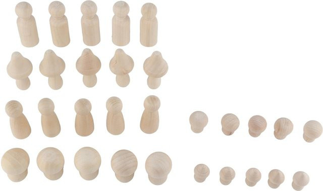 CosyHome Mini DIY Holzpilz zum Bemalen, unfertiges Bastelprojekt aus Holz in Beige - Bild 1